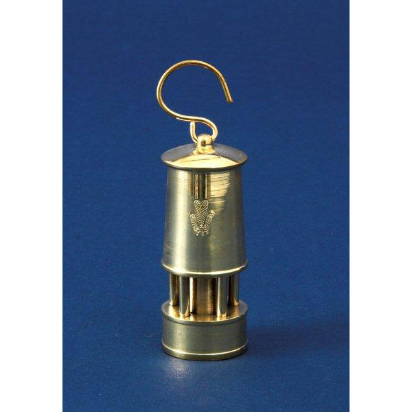 ￼ Antique Heavy Brass Small Miniature Miners Lamp￼